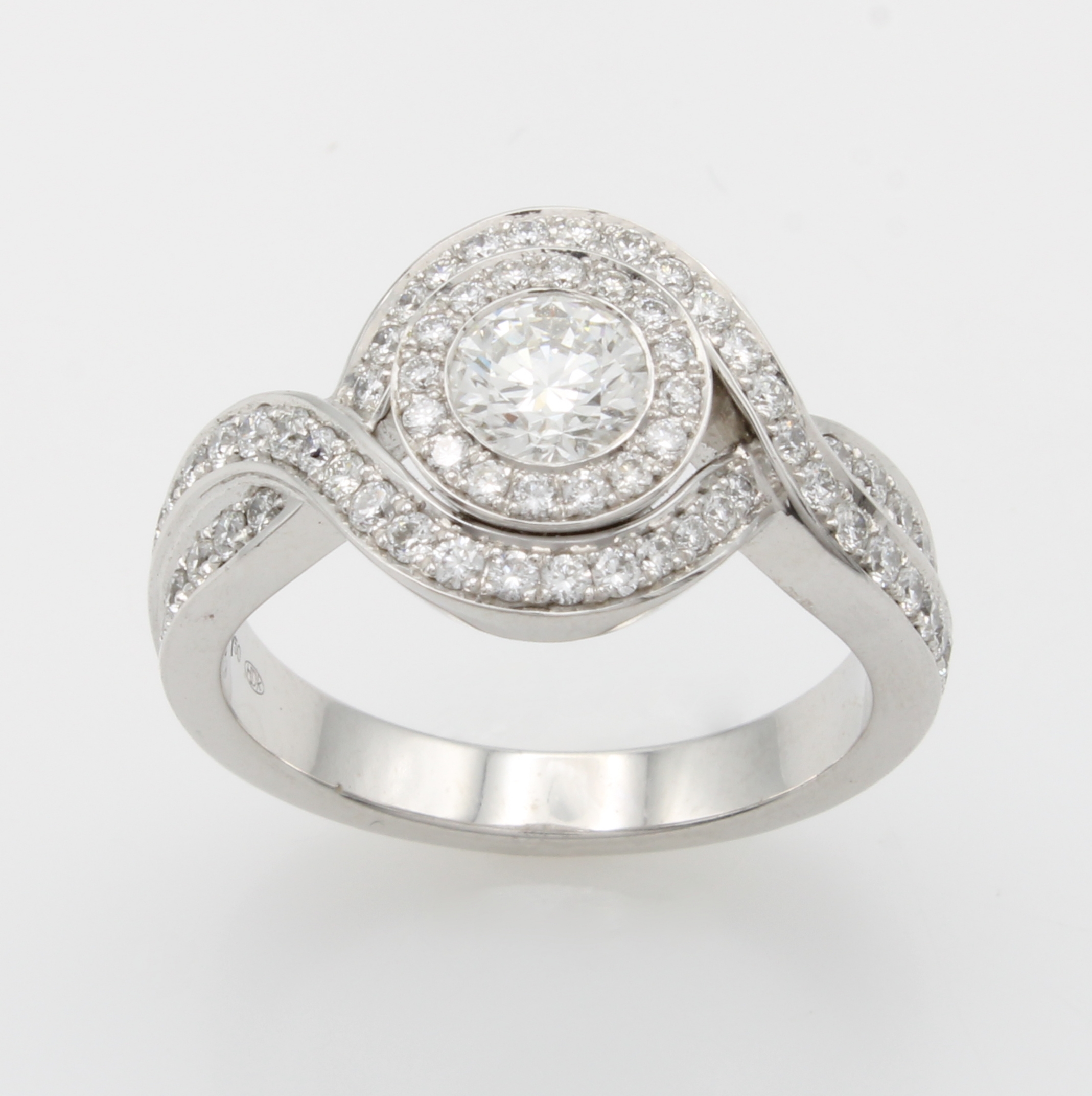 Image 26969955 - Ring mit Brillanten, WG 750/000, geschwungenes, überkreuztes Design, 1 Brill. ca. 0.50 ...