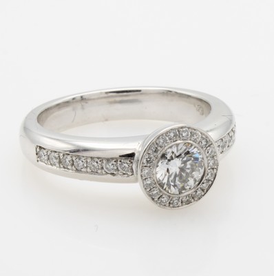 26969963b - Ring mit Brillanten, WG 750/000, 1 Brill. ca. 0.51 ct hochfeines Weiß/si, ...