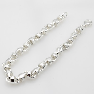 26969983a - Armband im Fantasiemuster, 925er Silber, Karabinerschl., L. ca. 21 cm