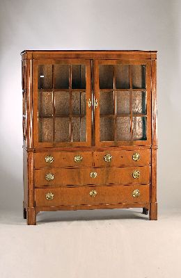 Image 26969992 - Englischer Vitrinenschrank, Ausgehendes 19.Jh., Mahagonifurnier, Aufsatz zweitürig, ...