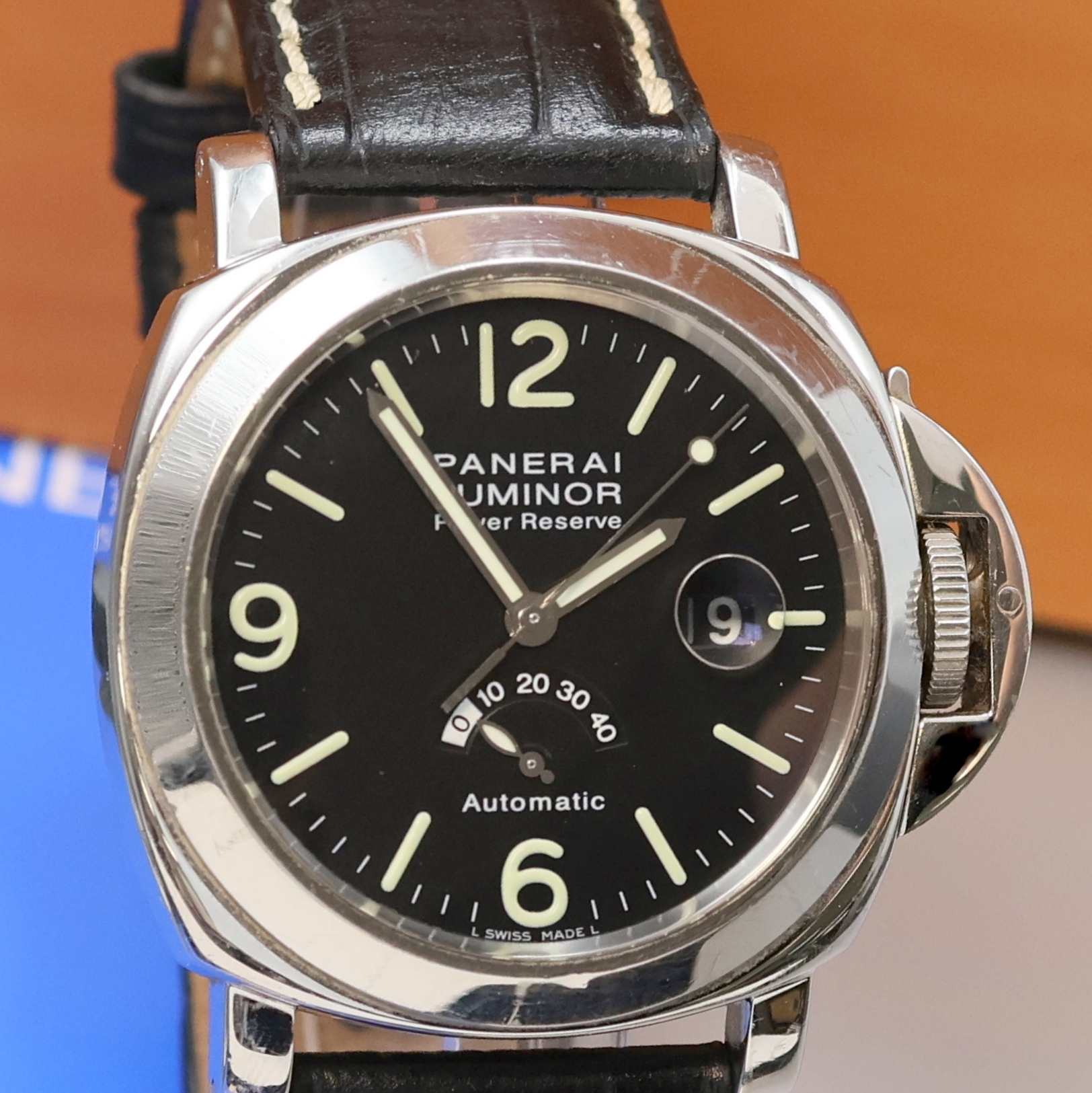 Detail a: PANERAI Herrenarmbanduhr Luminor Power Reserve Referenz OP6525, Automatik, auf 2000 Stück limitierte C-Serie, Chronometer in Edelstahl inkl. ...