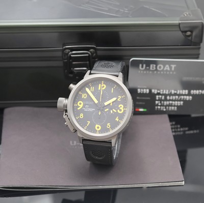 Image U-BOAT Italo Fontana Herrenarmbanduhr mit Chronograph Modell Flightdeck, Automatik, ...
