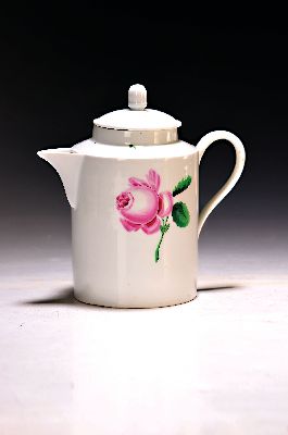 Image 26970031 - Kaffeekanne, Meissen, wohl 2. Hälfte 18.Jh., Porzellan, Dekor Meissener Rose, ...