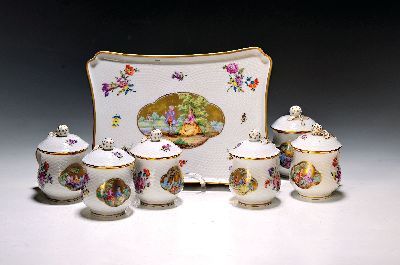 Image Set Cremetöpfchen, Sächsische Porzellanfabrik zu Potschappel, Dresden, 1. ...