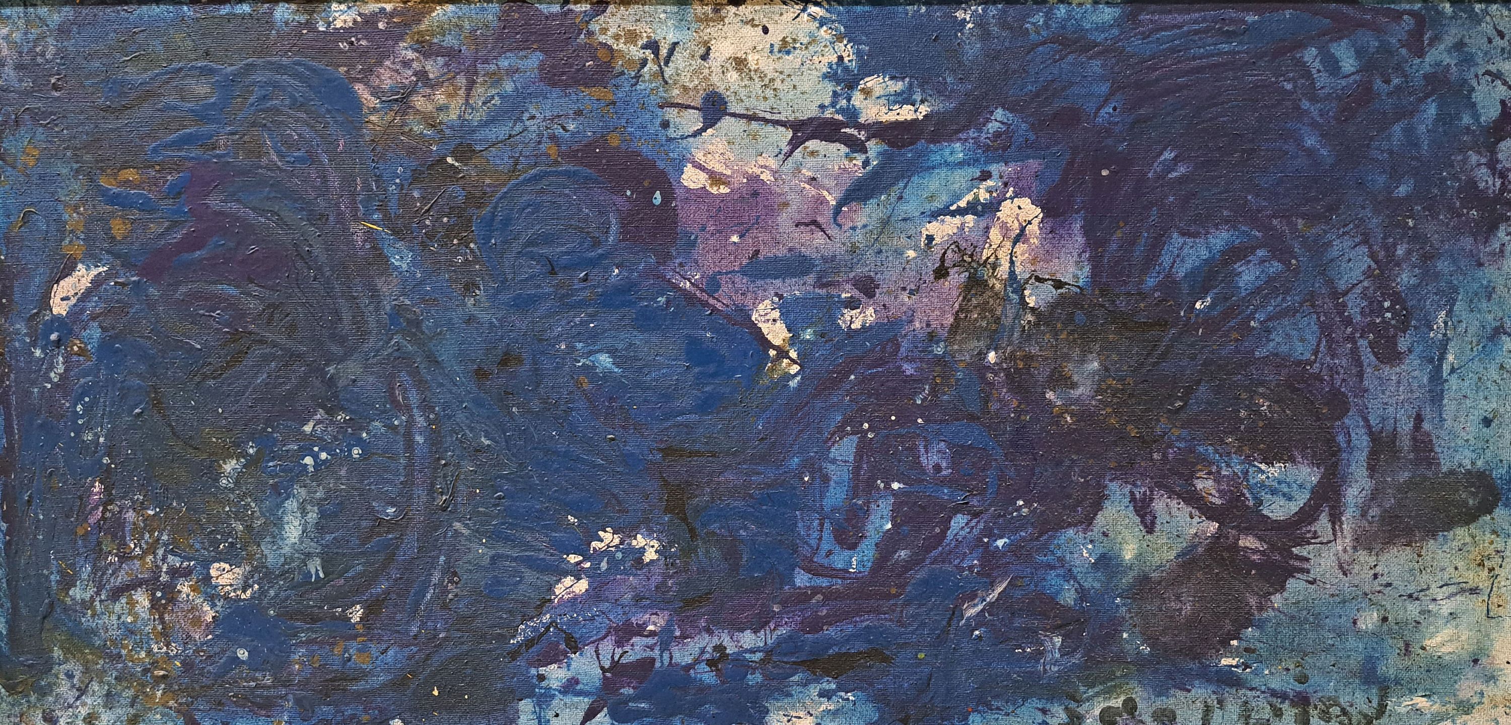 Detail k: Rudi Baerwind, 1910-1982 Mannheim, Kosmischer Raum, Öl/Lwd, rückseitig betitelt, signiert, ca. 75x155cm, R. ca. 83x163cm, Baerwind studierte in ...