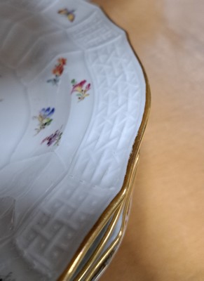 26970155h - Serviceteile, Meissen, ausgehendes 19.Jh., Neubrandenstein-Relief, Frucht- und ...
