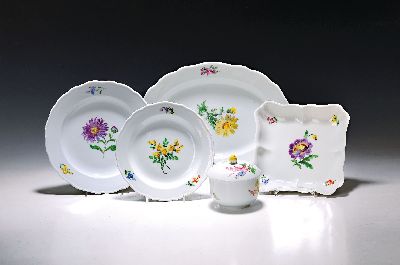Image 26970412 - Serviceteile, Meissen, 1924-34, 2.Wahl, Porzellan, Blume I, ohne Goldrand, 6 flache ...