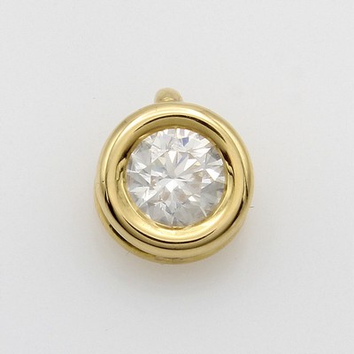 Image Anhänger mit Brillantsolitär, GG 750/000, Brill. in Zargenfassung 0.71 ct ...