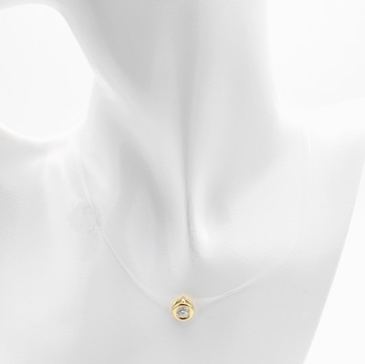 26970542a - Anhänger mit Brillantsolitär, GG 750/000, Brill. in Zargenfassung 0.71 ct feines ...