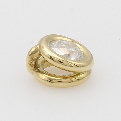 26970542b - Anhänger mit Brillantsolitär, GG 750/000, Brill. in Zargenfassung 0.71 ct feines ...
