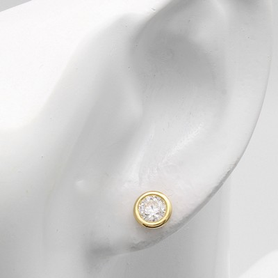 26970575a - Paar Ohrstecker mit Brillanten, GG 750/000, Brill. in Zargenfassungen zus. 1.00 ct ...