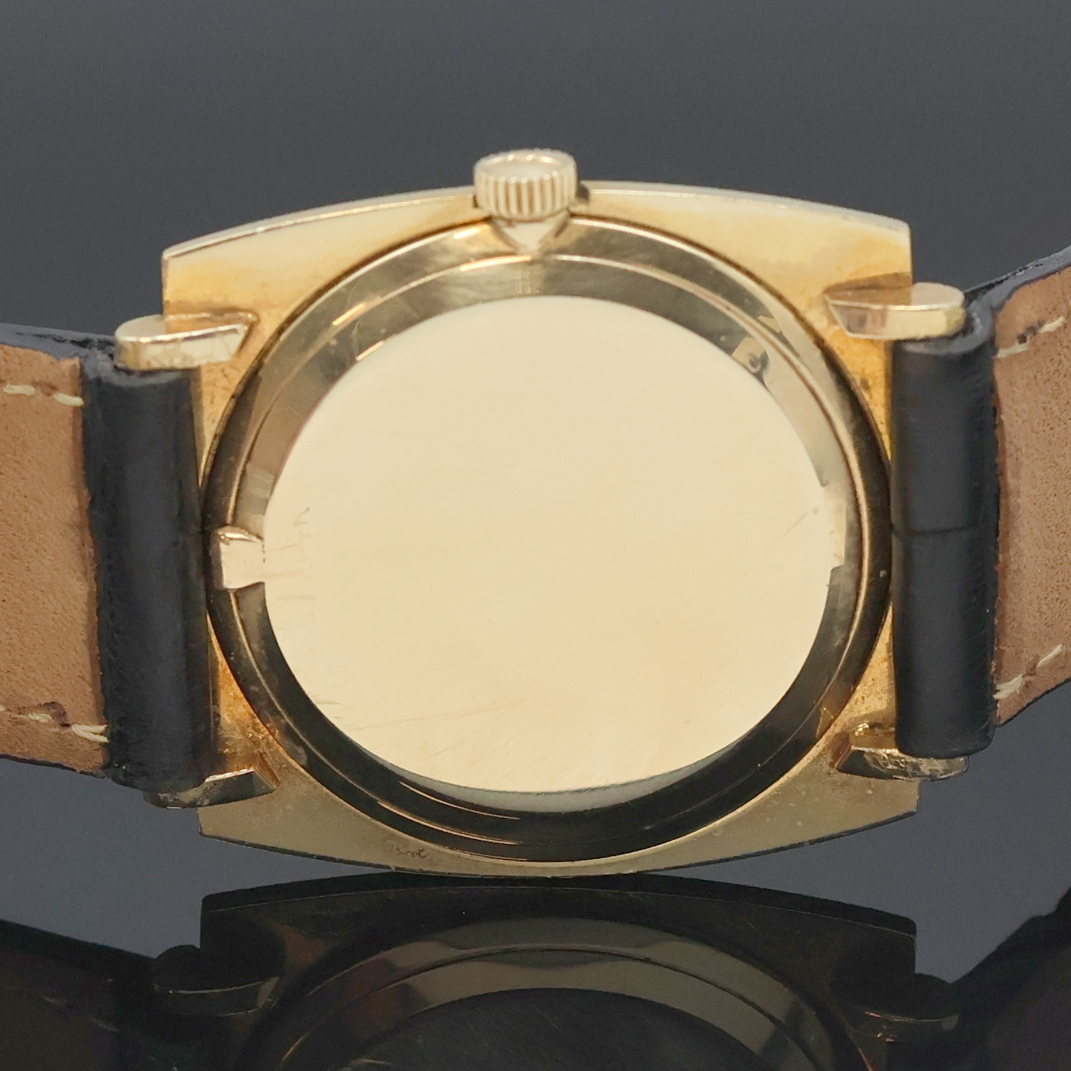 Detail f: LONGINES Armbanduhr in GG 585/000 für den amerikanischen Markt, Schweiz/USA um 1970, Handaufzug, 2-teil. Geh., guill. Front, Boden aufgedr., ...