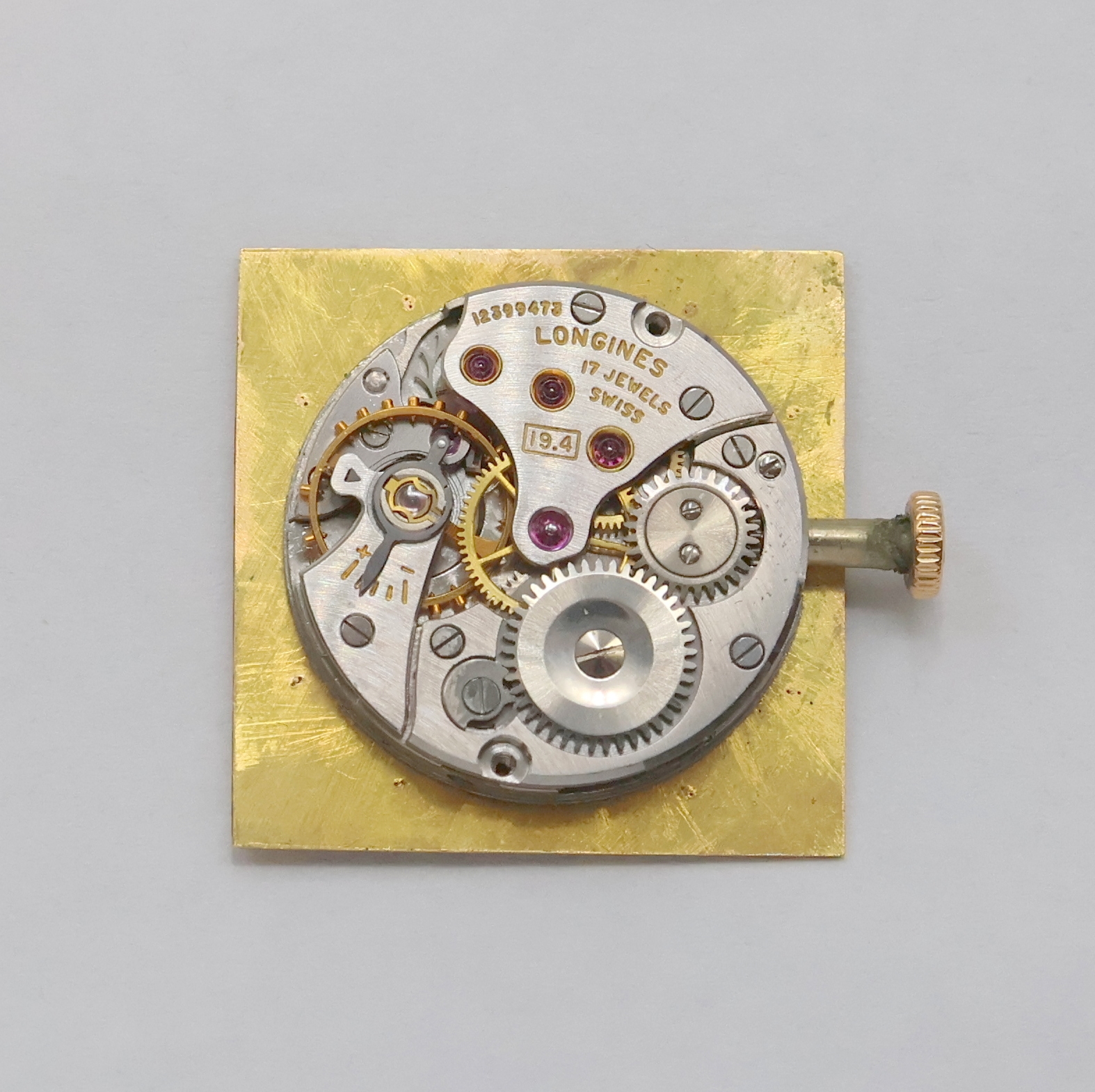 Detail g: LONGINES quadratische Armbanduhr in RG 750/000 für den französischen Markt, Schweiz/ Frankreich um 1964, 2-teil. Geh., Boden aufgedr., orig. Krone, ...