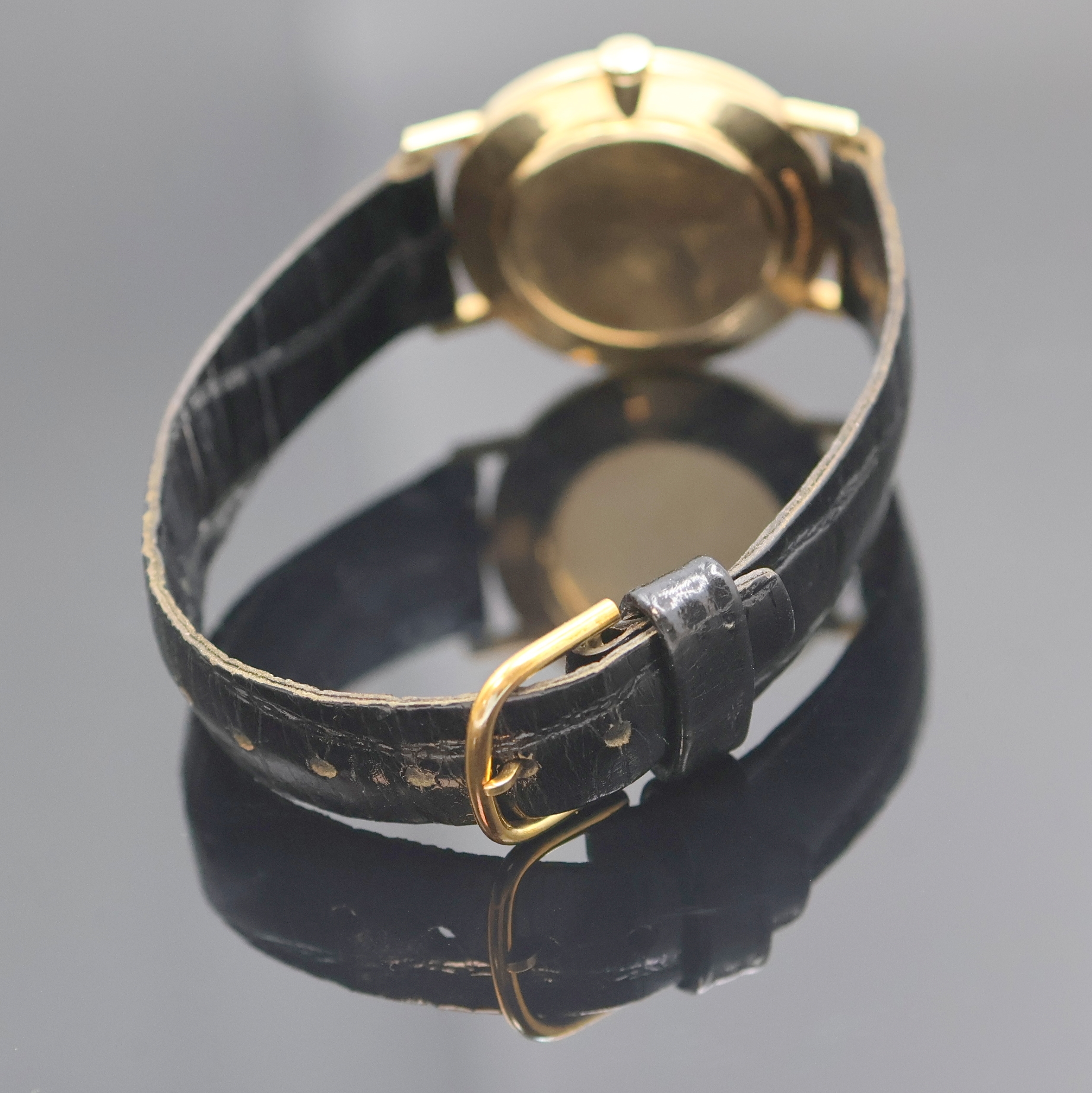Detail c: MOVADO frühe Museumswatch Armbanduhr für den amerikanischen Markt in GG 585/000, Schweiz/USA um 1965, Handaufzug, 2-teil. Geh., Boden aufgedr., ...