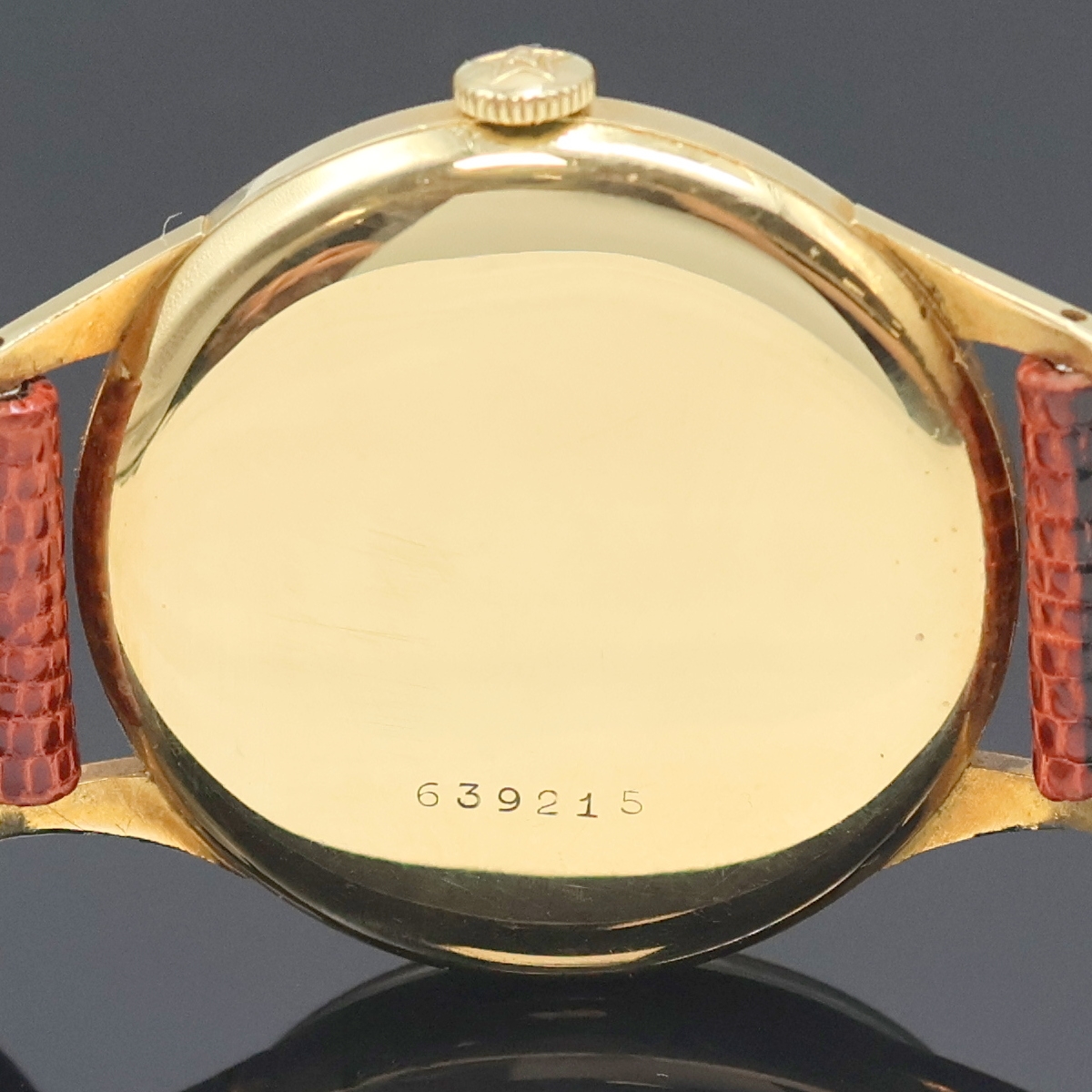 Detail f: ZENITH Armbanduhr in GG 750/000, Schweiz um 1950, Handaufzug, 2-teil. Geh., Boden aufgedr., orig. Krone, versilb. Zifferbl., gold. Indizes u. Zahlen, ...