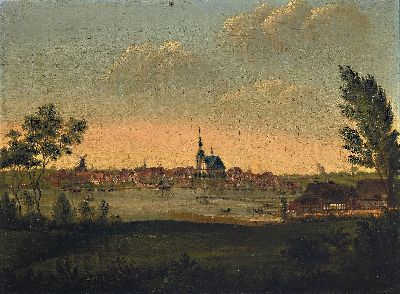 Image 26970881 - Friedrich Loos, 1797 Graz-1890 Kiel, Blick wohl über die Donau auf ein ...