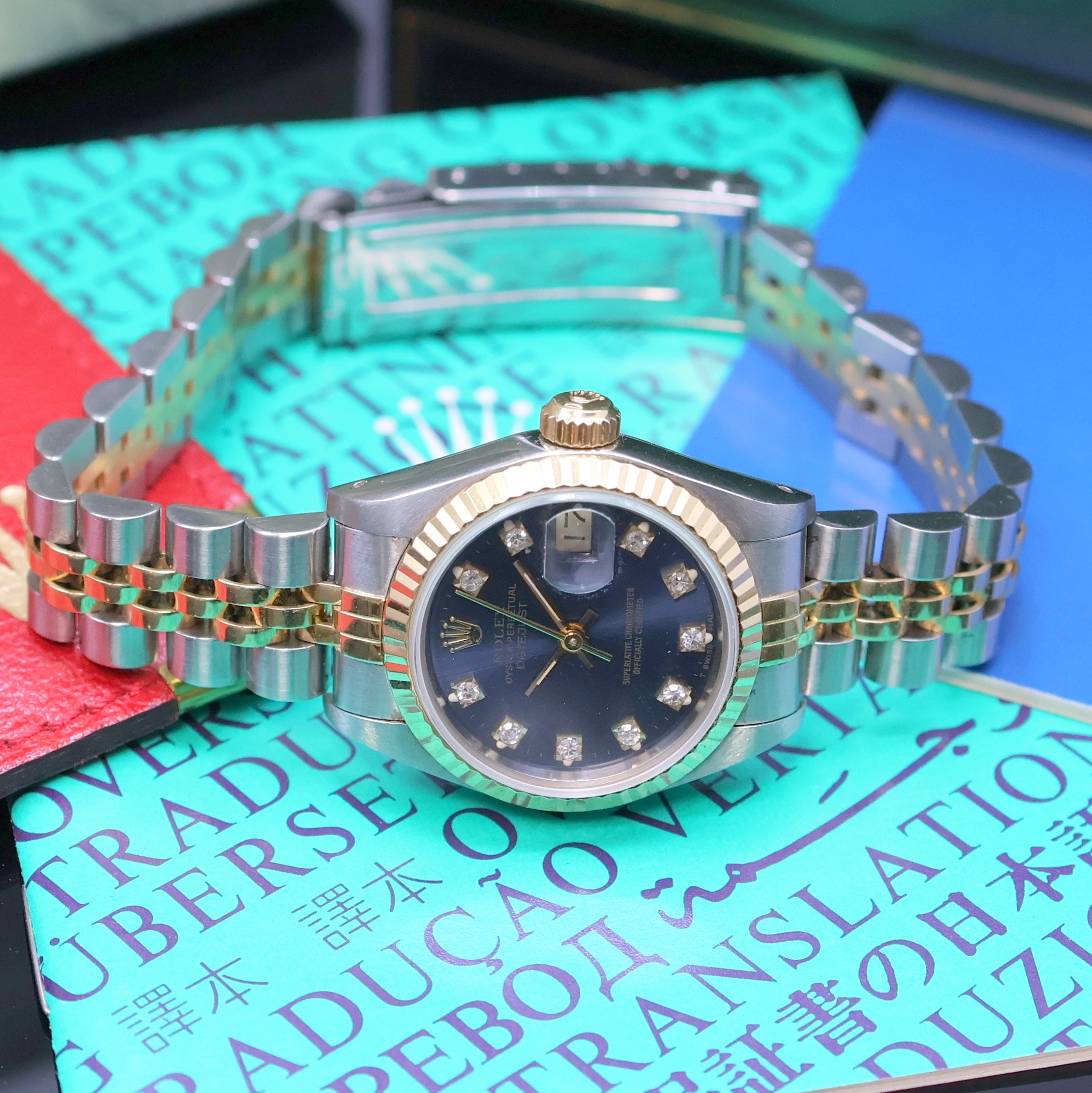 Detail c: ROLEX Datejust Referenz 69173 Damenarmbanduhr in Stahl/Gold mit Box und LC 100-Papier, Schweiz lt. orig. Papier verk. 1990, Automatik, verschr. ...
