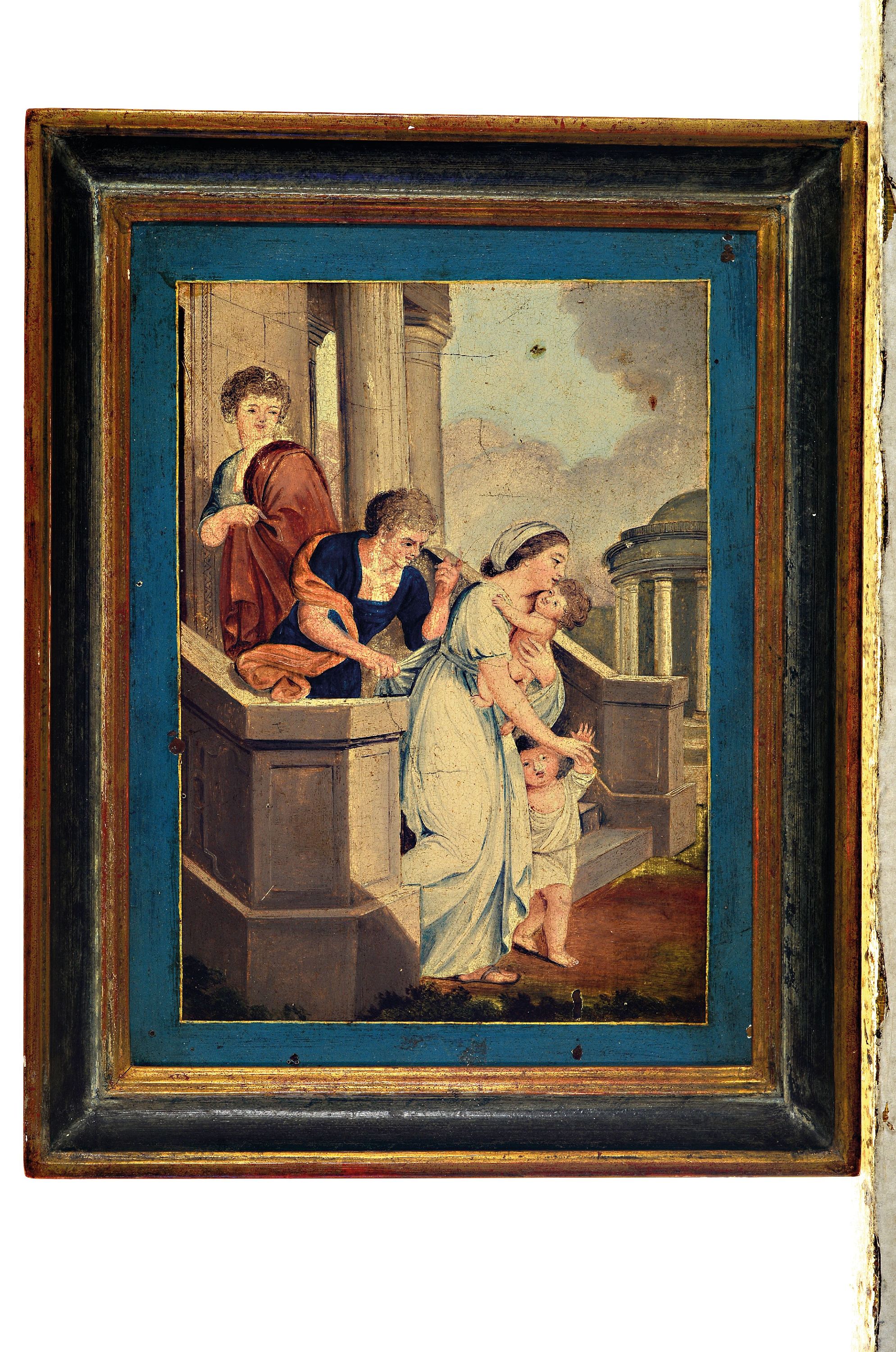 Detail k: Unbekannter Künstler des 19.Jh., zwei Darstellungen antiker Persönlichkeiten in antiker Manier, Philosophin Aspasia und Tribun Chaerea, verso ...