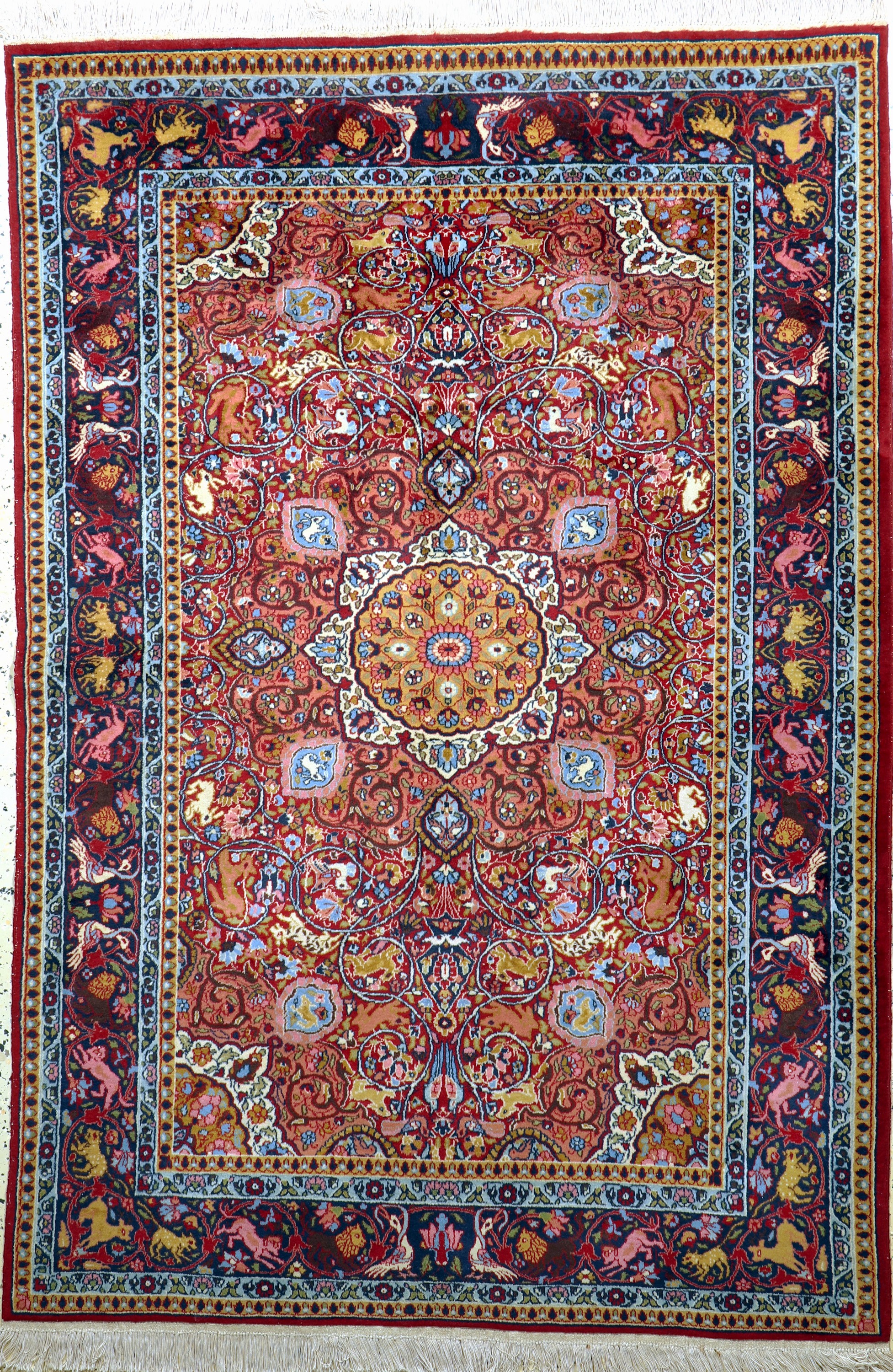 Lahor fein, Pakistan, Mitte 20.Jhd, Wolle auf Baumwolle, ca. 210 x 142 cm, EHZ: 2