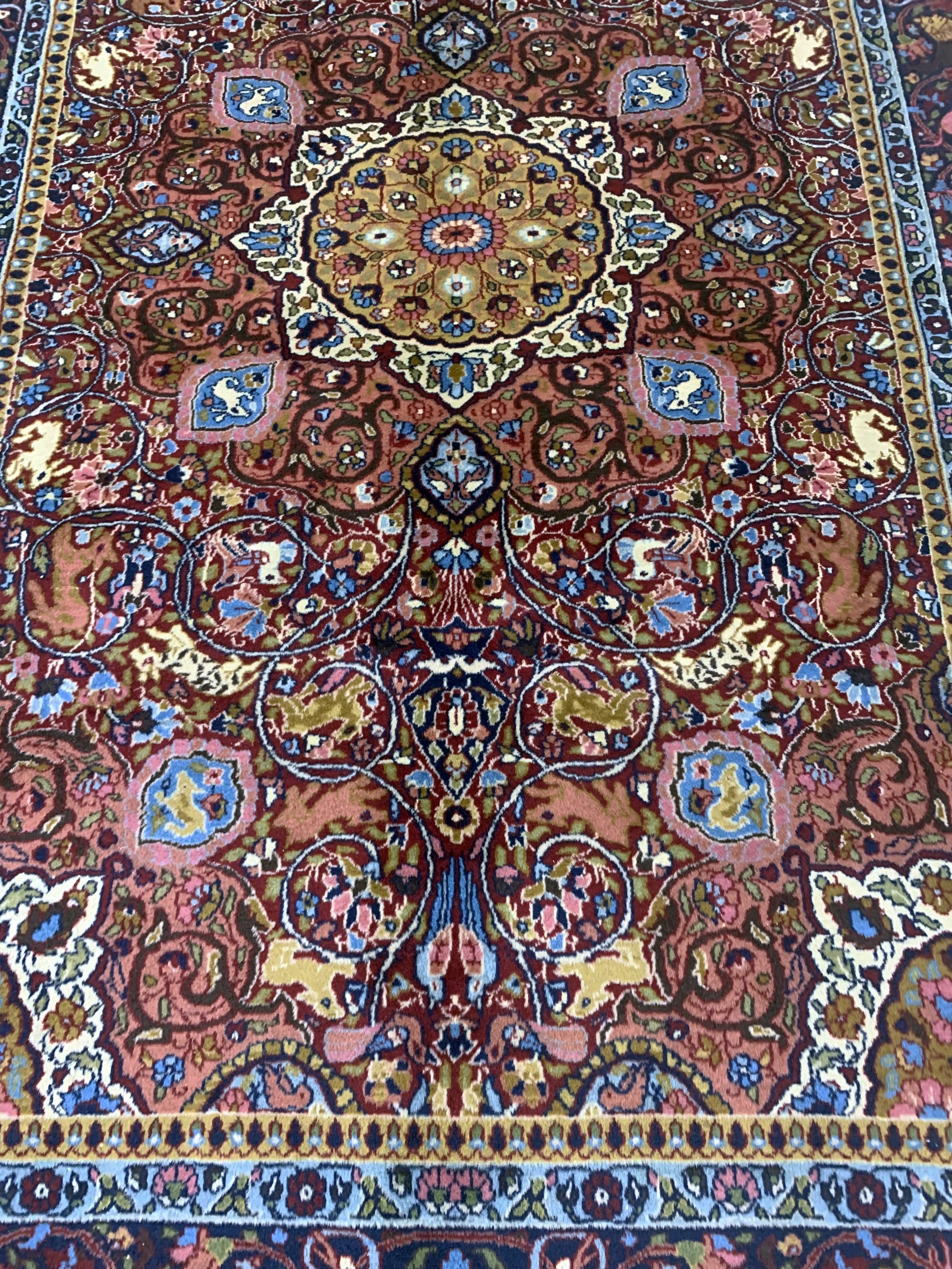 Detail c: Lahor fein, Pakistan, Mitte 20.Jhd, Wolle auf Baumwolle, ca. 210 x 142 cm, EHZ: 2
