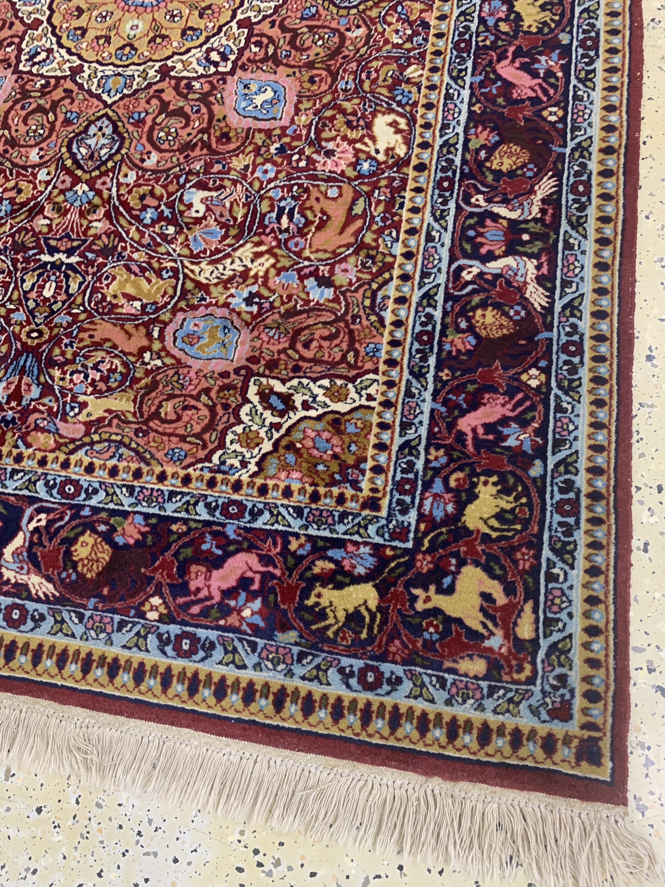 Detail d: Lahor fein, Pakistan, Mitte 20.Jhd, Wolle auf Baumwolle, ca. 210 x 142 cm, EHZ: 2