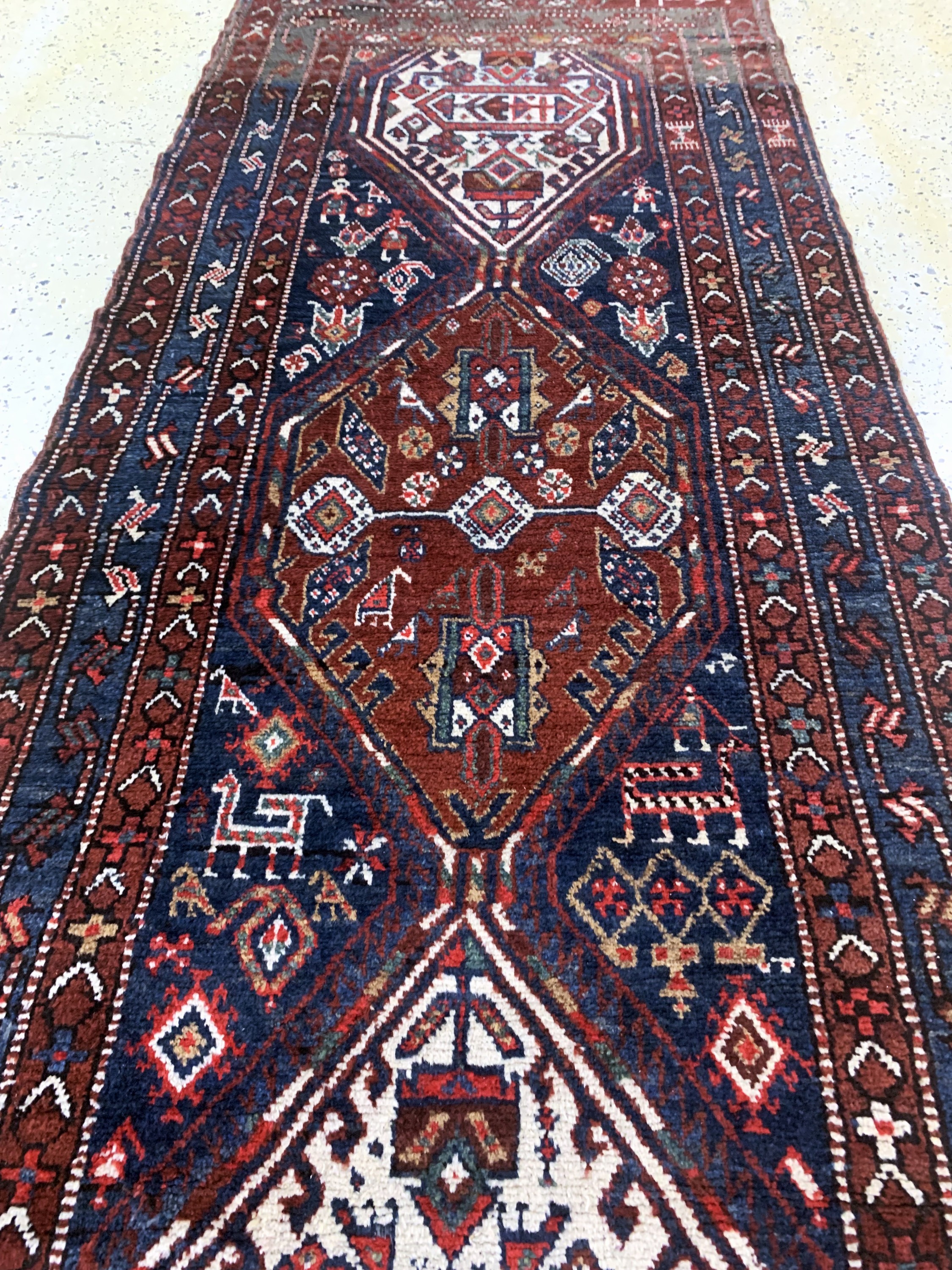 Detail d: Kurdischer"Dorfteppich", Türkei, datiert 1360(1940), Wolle auf Wolle, ca. 400 x 106 cm,EHZ: 2