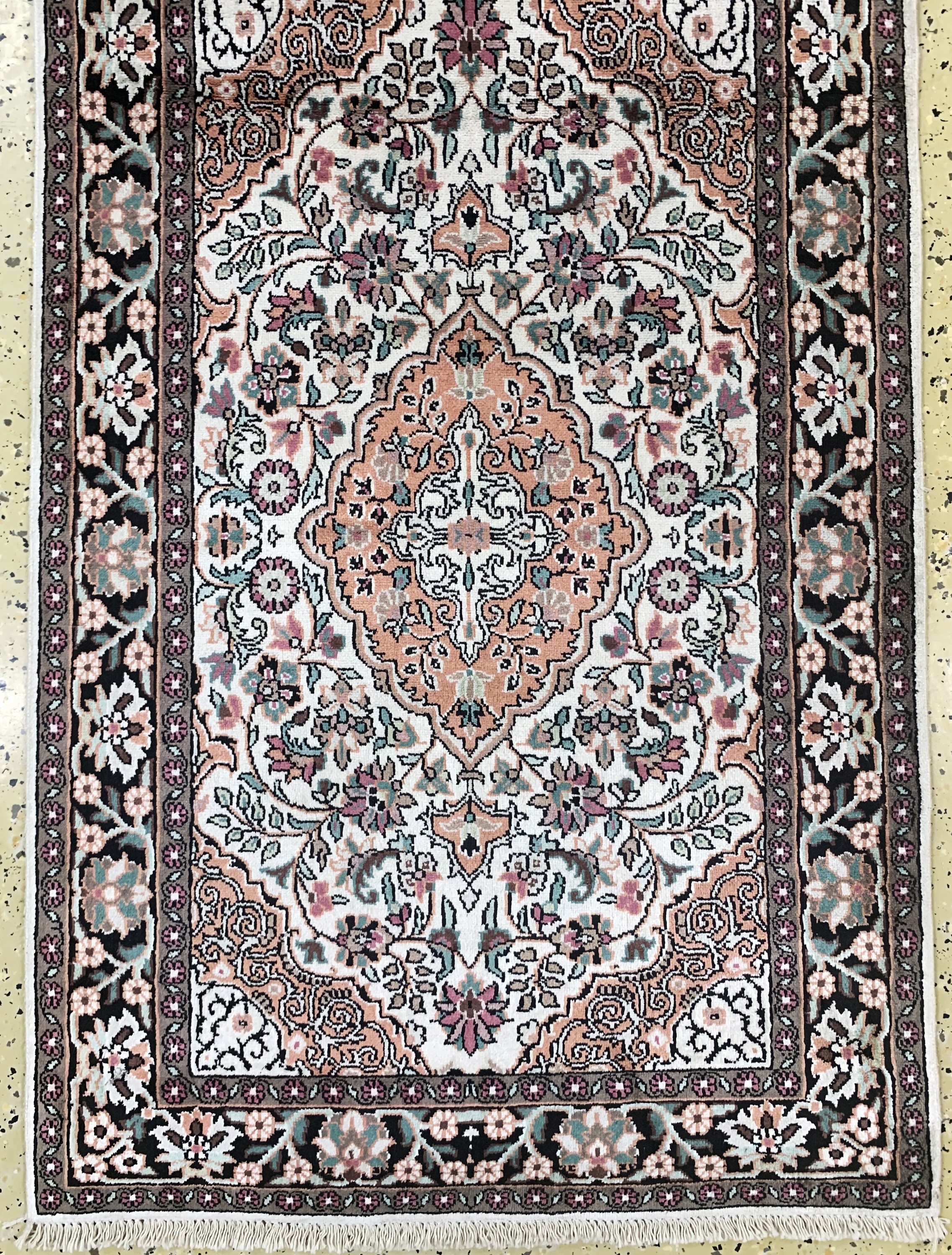 Detail c: Kaschmir Seide, Indien, Ende 20.Jhd, merzerisierte Baumwolle, ca. 310 x 77 cm, EHZ:1-2