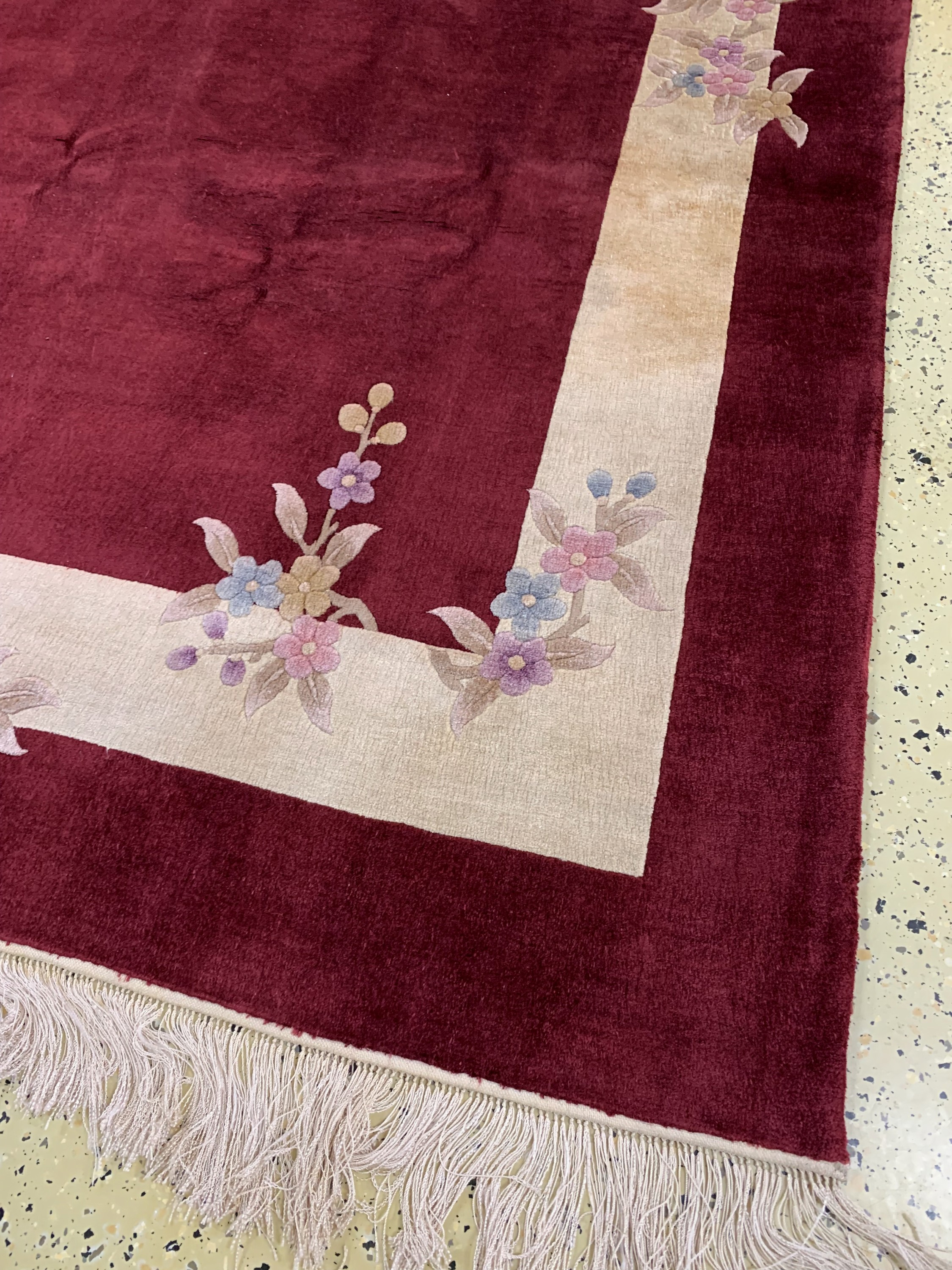 Detail a: Seidenteppich, China, Ende 20.Jhd, reine Naturseide, ca. 280 x 185 cm, EHZ: 1-2