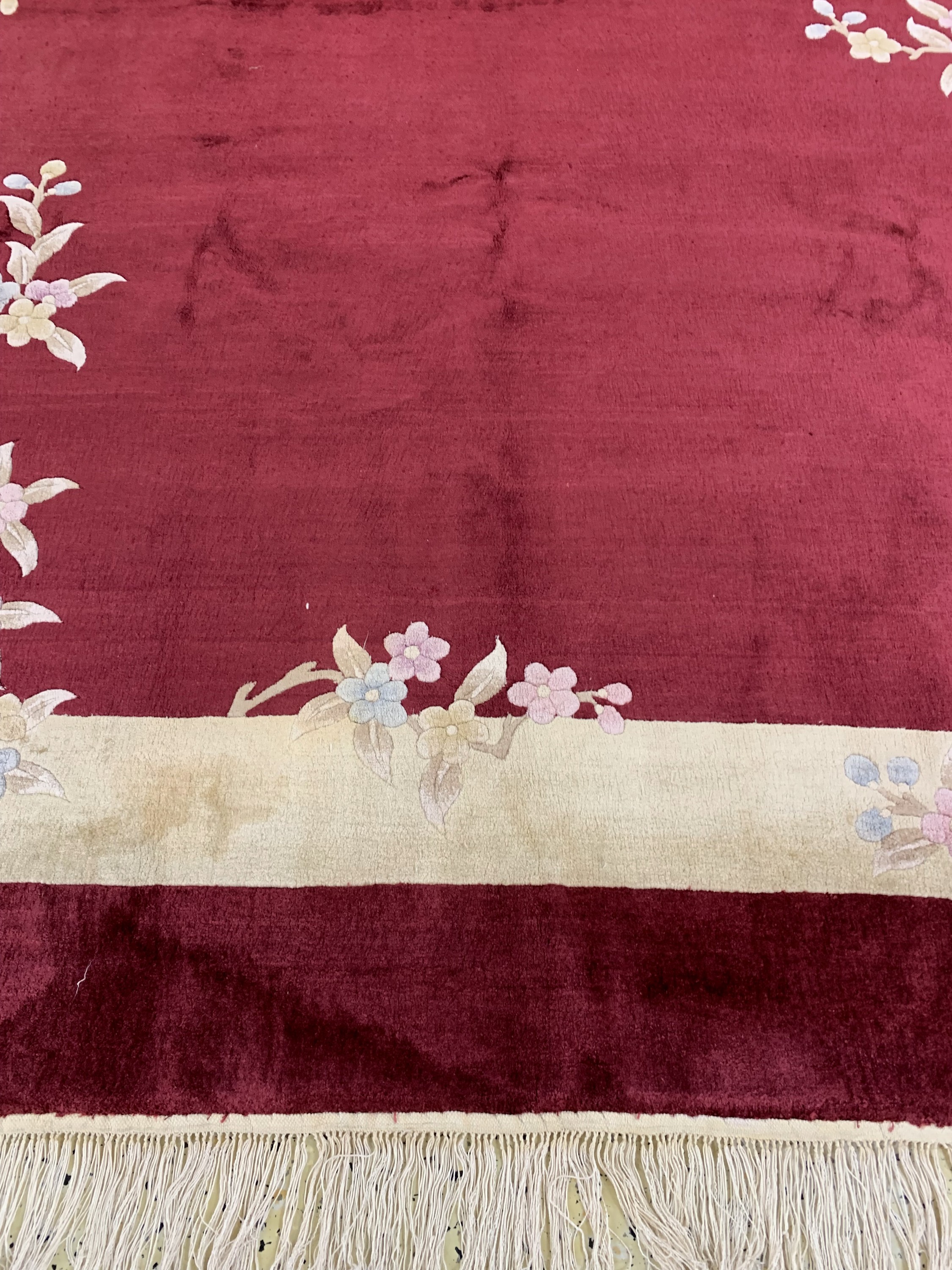 Detail e: Seidenteppich, China, Ende 20.Jhd, reine Naturseide, ca. 280 x 185 cm, EHZ: 1-2