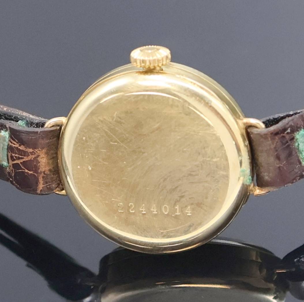 Detail f: 3 Uhren: ETERNA, ESZEHA, Damensavonette in Gold 585/000, Schweiz um 1900 bis 1940, Handaufzug, 1) ETERNA, Scharniergeh. m. aufgedr. Lünette, gold. ...