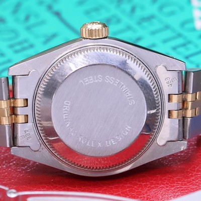 26970903g - ROLEX Datejust Referenz 69173 Damenarmbanduhr in Stahl/Gold mit Box und LC 100-Papier, ...
