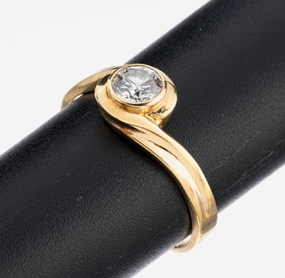 Image 26970908 - 14 kt Gold Brillant-Ring, GG 585/000, Brillant ca. 0.593 ct (grav.) Weiß/vs, ca. ...