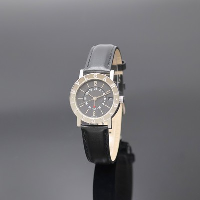 Image 26970935 - BULGARI Armbanduhr Referenz BB 33 SL GMT, Automatik, Edelstahlgeh. inkl. Lederband, ...