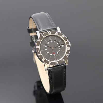 26970935b - BULGARI Armbanduhr Referenz BB 33 SL GMT, Automatik, Edelstahlgeh. inkl. Lederband, ...