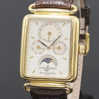 26970936a - ULYSSE NARDIN Michelangelo Armbanduhr mit Vollkalender in GG 750/000 Referenz 161-42, ...