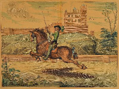 Image 26970954 - Lisebetten & Clouvet, Radierung Reitschule "Caprioles par le Droite", aus: ...