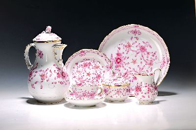 Image 26970989 - Kaffeeservice indische Malerei purpur, Meissen, 2.Hälfte 20.Jh., 1. Wahl, ...