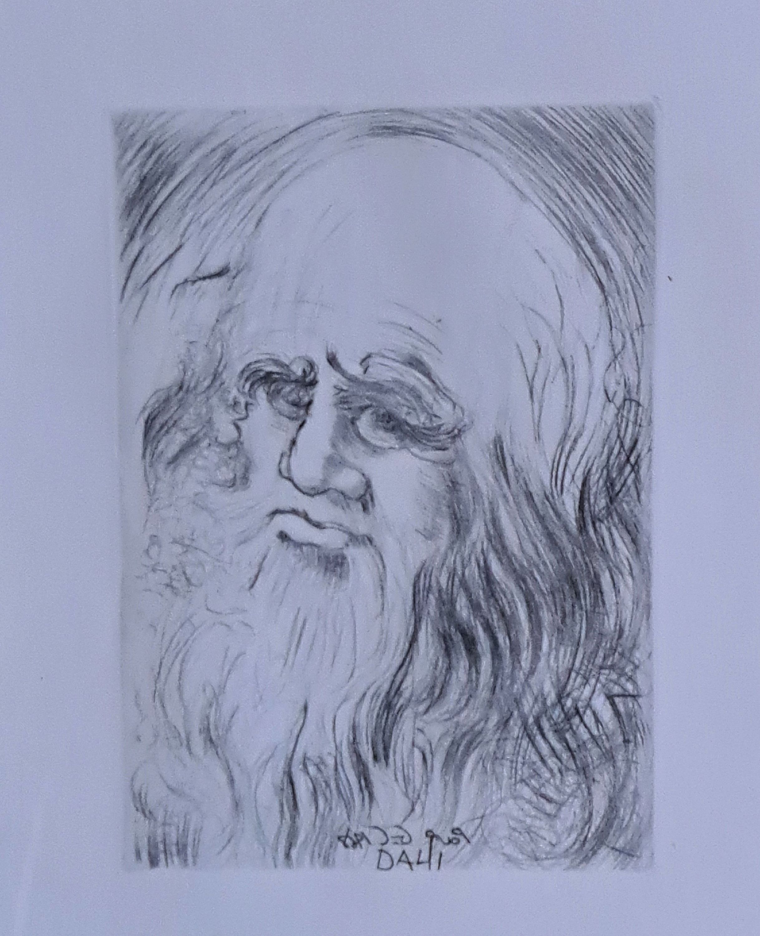 Detail e: Salvador Dali (1904-1989), 3 Radierungen ausder Serie "Quinze gravures" von 1968. Leonardoda Vinci, Van Gogh und Rembrandt, unsigniert, ...