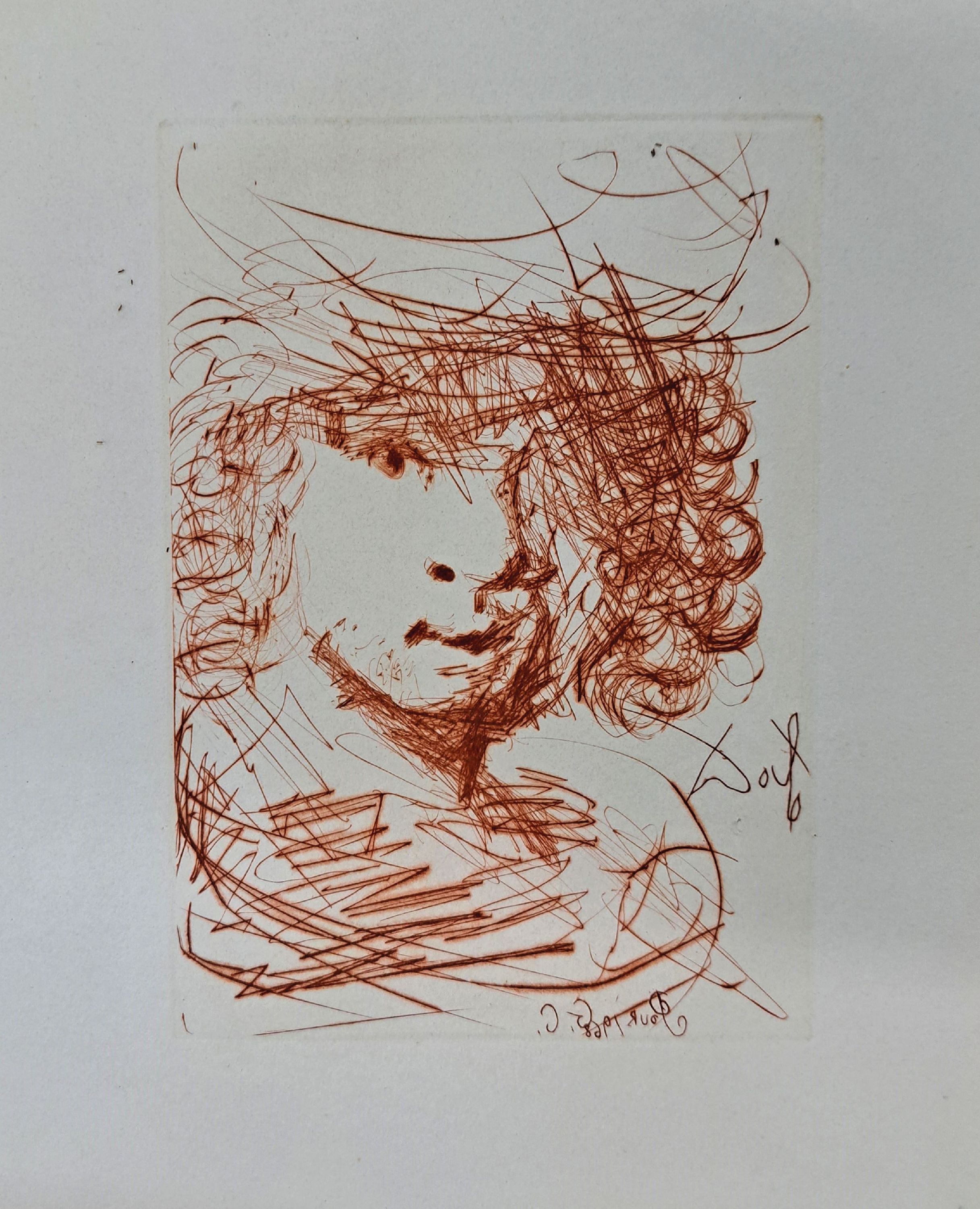 Detail k: Salvador Dali (1904-1989), 3 Radierungen ausder Serie "Quinze gravures" von 1968. Leonardoda Vinci, Van Gogh und Rembrandt, unsigniert, ...