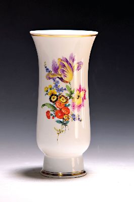Image 26971000 - Ziervase, Meissen, 20.Jh., Porzellan, Blumenbukett, Goldrand, H. 24 cm