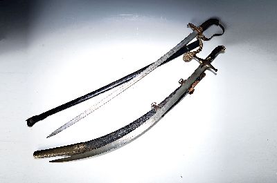 Image 26971245 - Karabela / Säbel, wohl balkan-türkisch, 19.Jh., Damastklinge, eiserne ...