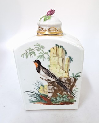 26972192b - Große Teedose, Frankenthal, 1755-1759, Löwenmarke, vier Seiten mit ...