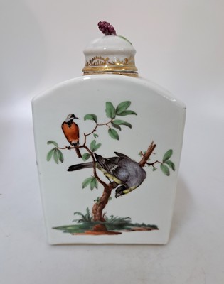 26972192d - Große Teedose, Frankenthal, 1755-1759, Löwenmarke, vier Seiten mit ...
