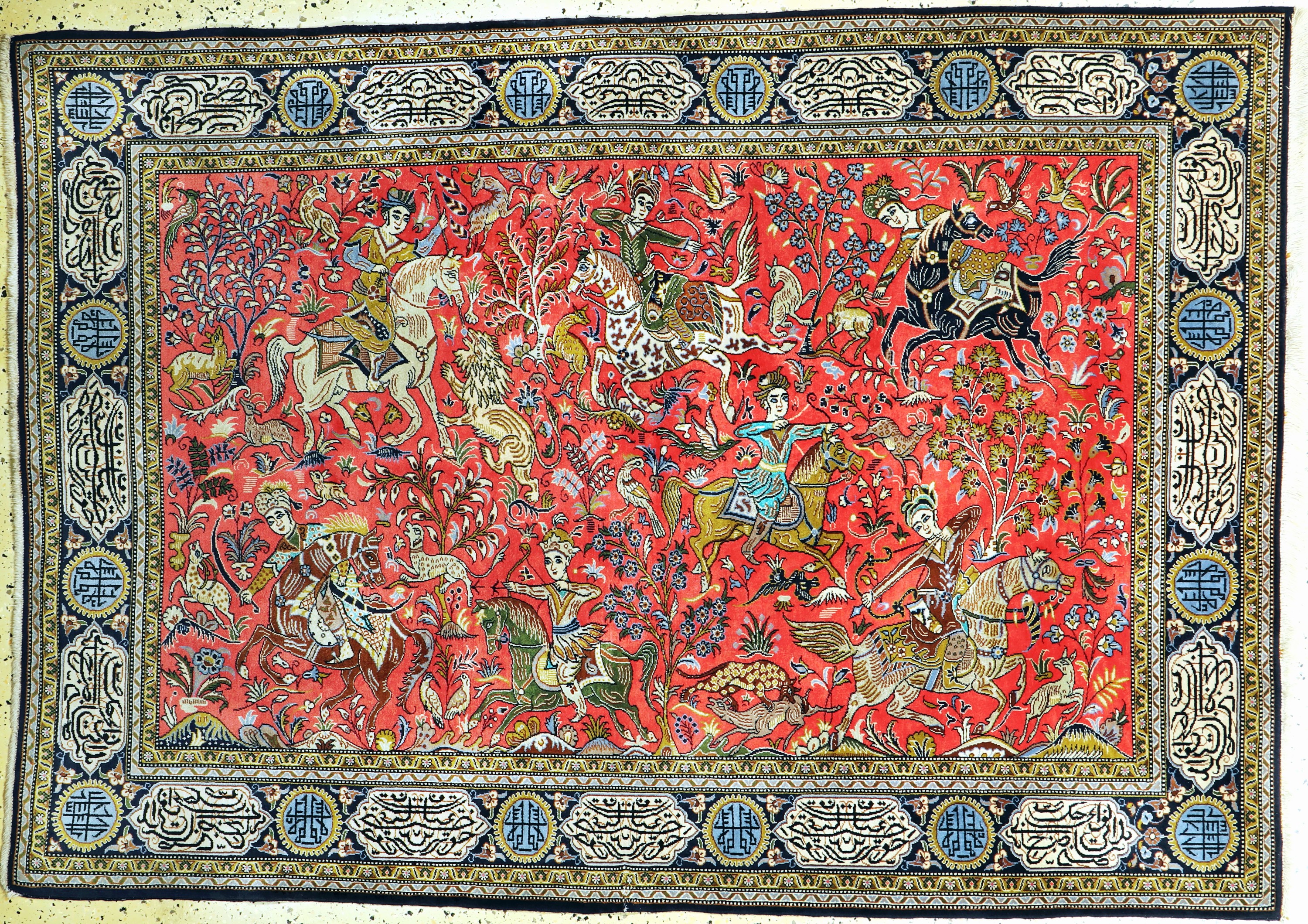 Ghom Kork, Persien, Mitte 20.Jhd, Korkwollemit Seide, ca. 210 x 150 cm, EHZ: 2