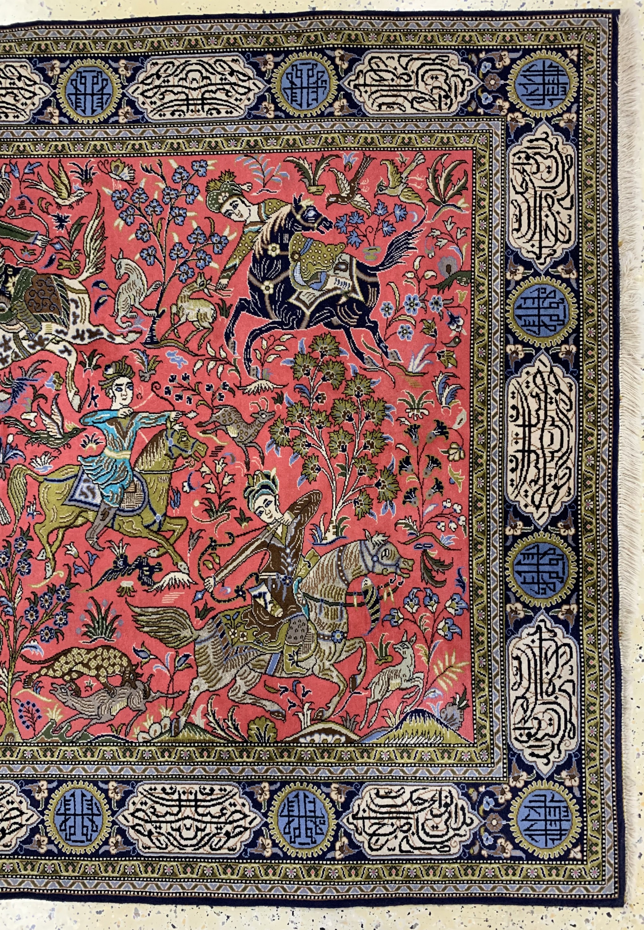 Detail a: Ghom Kork, Persien, Mitte 20.Jhd, Korkwollemit Seide, ca. 210 x 150 cm, EHZ: 2