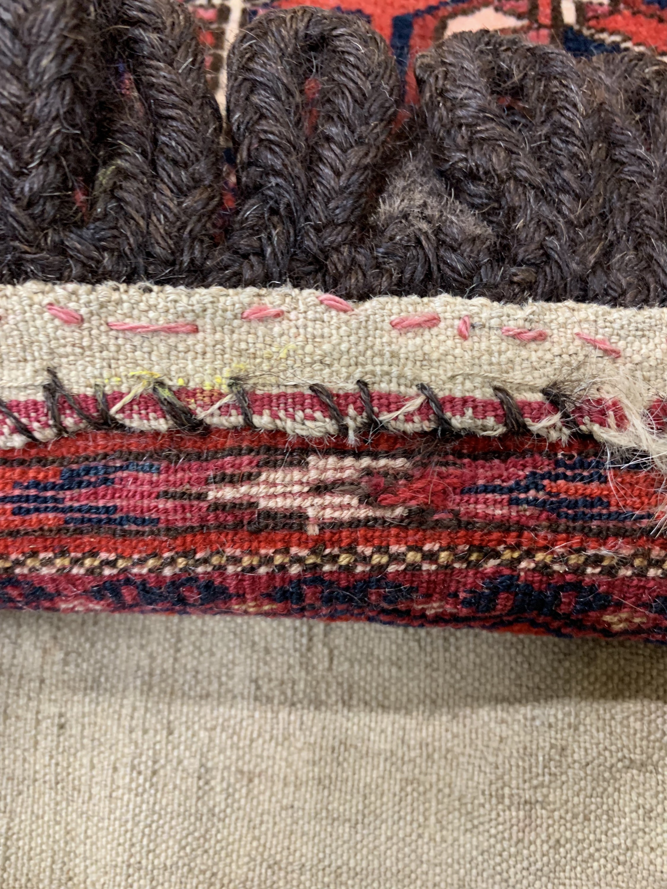 Detail b: Konvolut aus 6 Taschen, Belutsch, Afschar Persien, um 1900-1930, Wolle auf Wolle, ca. 184 x 80 cm, EHZ: 2-3