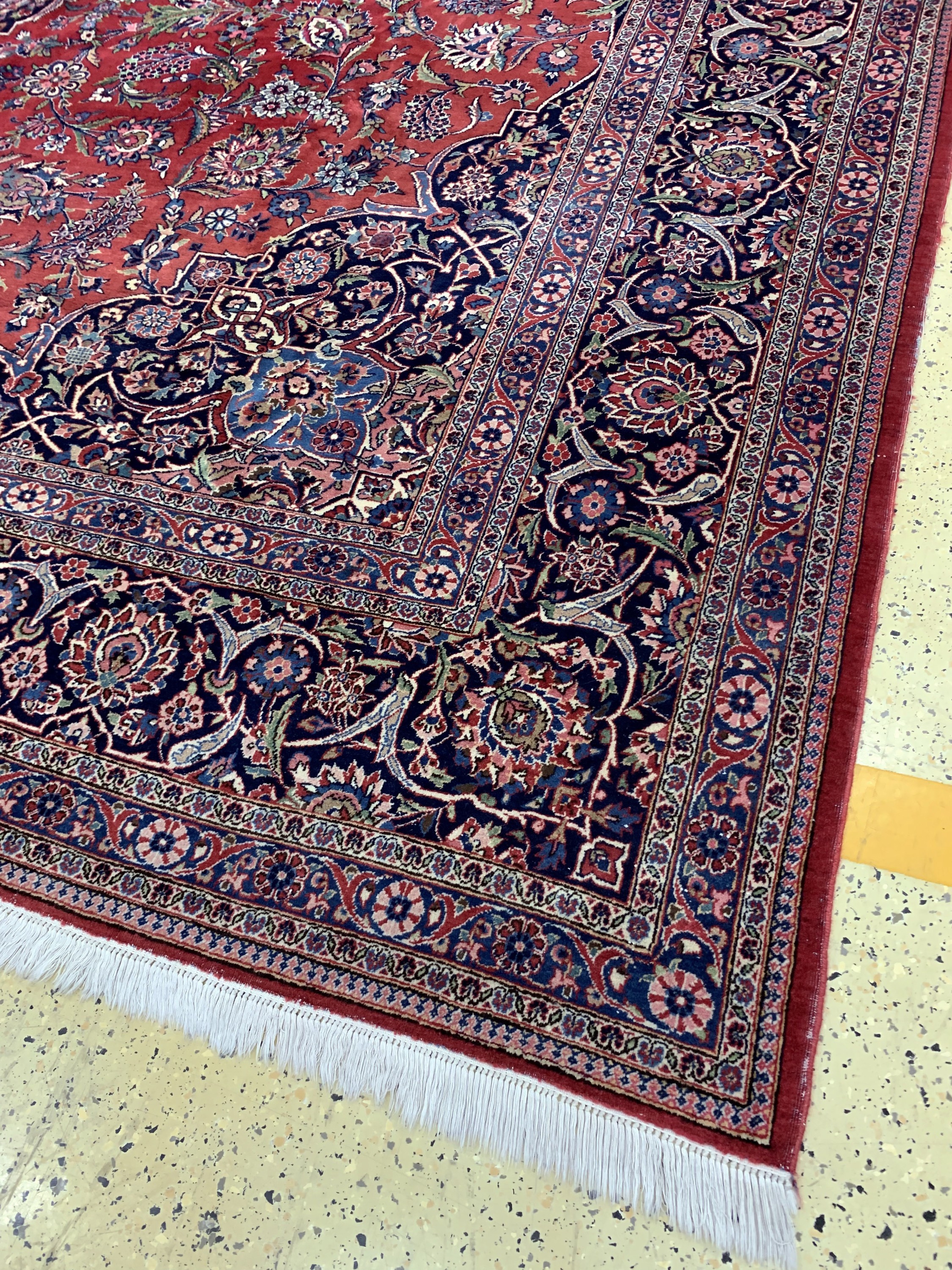 Detail a: Keschan fein alt, Persien, Anfang 20.Jhd, Wolle auf Baumwolle, ca. 525 x 340 cm, gereinigt, EHZ: 3