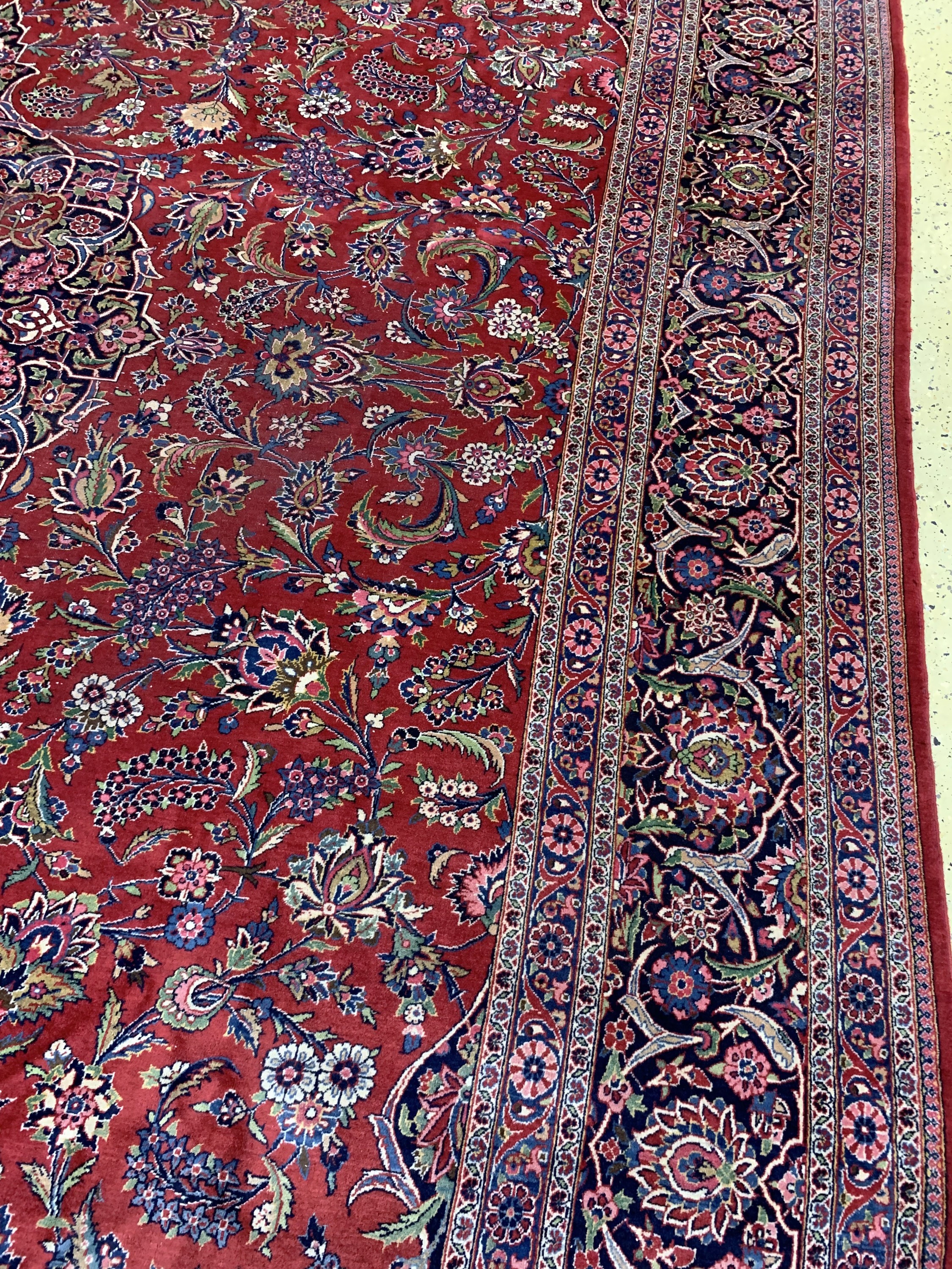 Detail f: Keschan fein alt, Persien, Anfang 20.Jhd, Wolle auf Baumwolle, ca. 525 x 340 cm, gereinigt, EHZ: 3