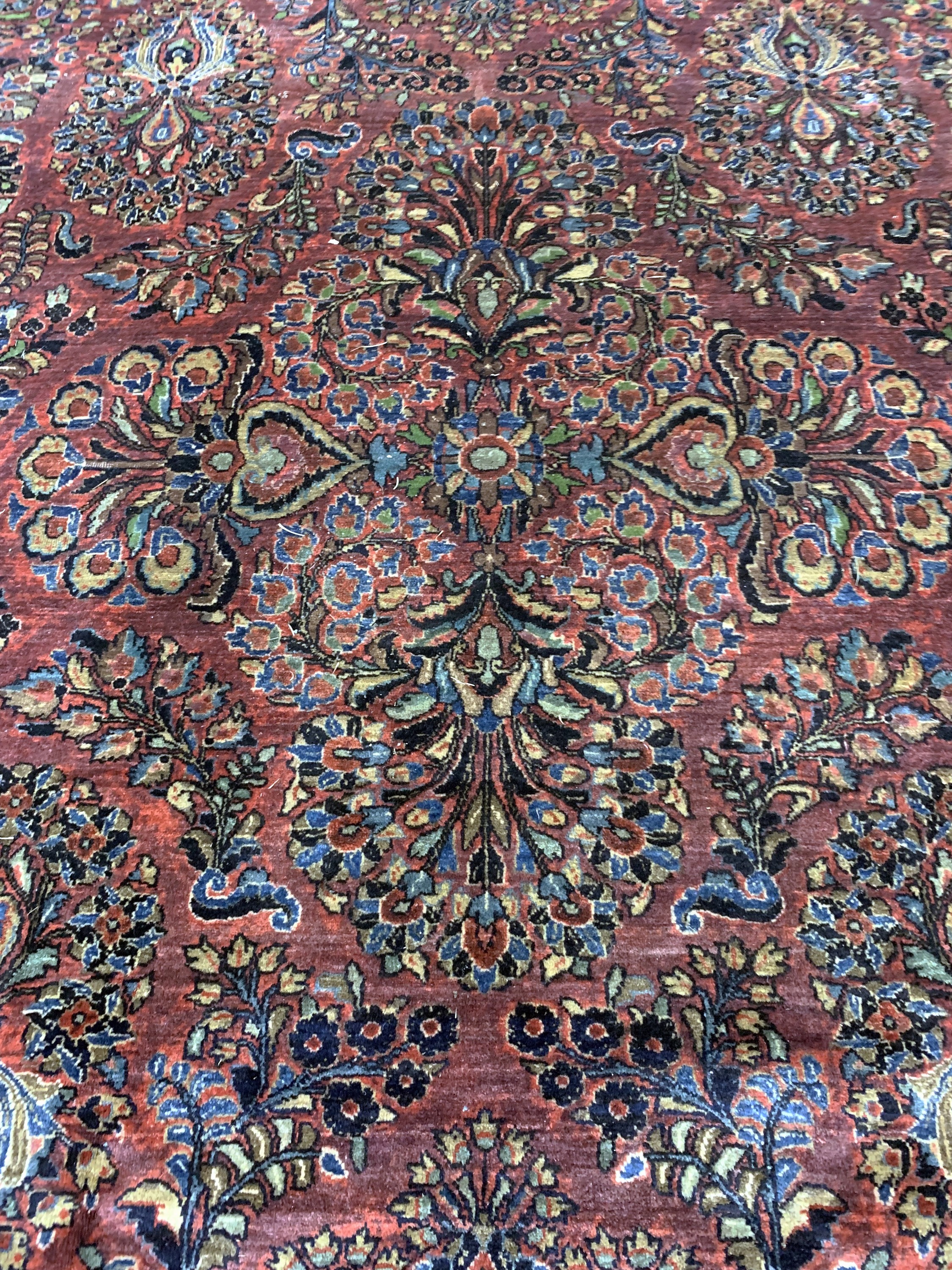 Detail d: Us Re-Import Sarogh antik, Persien, um 1900, Wolle auf Baumwolle, ca. 296 x 240 cm, EHZ: 2-3