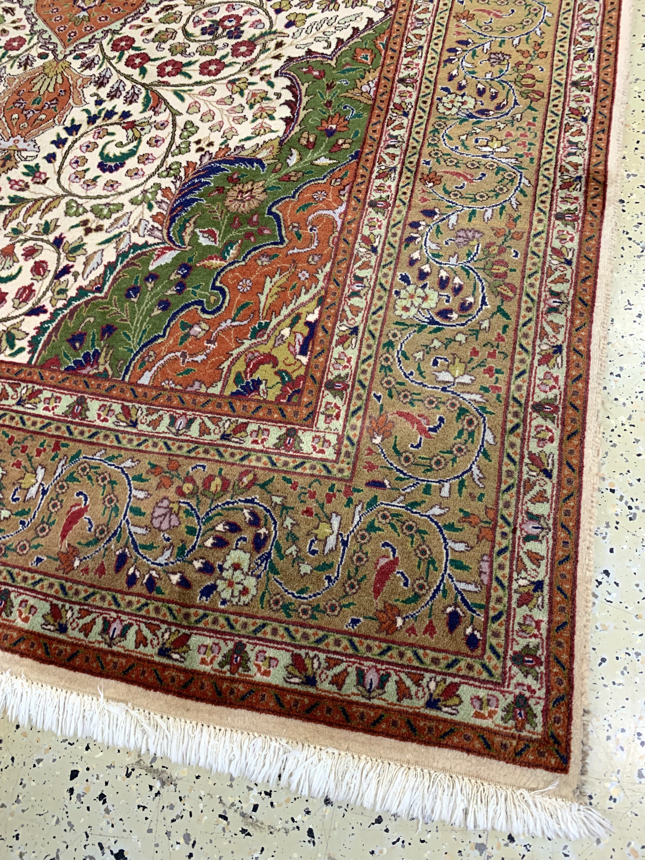 Detail e: Täbriz(40 Raj), Persien, Mitte 20.Jhd, Korkwolle auf Baumwolle, ca. 290 x 196 cm, gereinigt, EHZ: 2